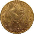 Francja  - 20 franków 1906 - KOGUT -  Paryż 