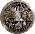 SAN MARINO - MEDAL SREBRNY 2002 platerowany złotem
