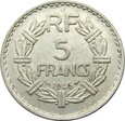 FRANCJA - 5 FRANKÓW 1946 - MENNICA  CASTELSARRASIN - BARDZO RZADKIE