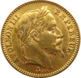 FRANCJA - NAPOLEON III, 20 franków 1863 BB