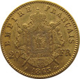 FRANCJA - Napoleon III, 20 franków 1865 Paryż