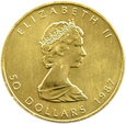 Kanada, Liść Klonowy, 50 dolarów 1987, uncja złota