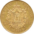 Francja, Napoleon III, 50 franków 1855 A, Paryż