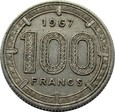AFRYKA CENTRALNA - 100 FRANKÓW 1967  