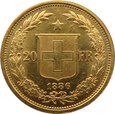SZWAJCARIA - 20 franków 1886 B