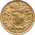 SZWAJCARIA - 20 franków 1935 LB - BERNO