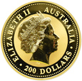 Australia, Kangur, 200 dolarów 2001, mennicze, rzadka!