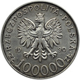 POLSKA - 100 000 złotych 1990 SOLIDARNOŚĆ  - 1 UNCJA  SREBRA 