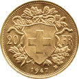 Szwajcaria, Heidi, 20 franków 1947 B, Berno