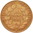 Francja - 20 franków 1852 A, PARYŻ 