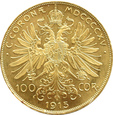 AUSTRO-WĘGRY, 100 koron 1915 NOWE BICIE !