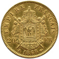 FRANCJA - NAPOLEON III -  20 franków 1868 A, Paryż