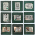 Polska, 20 złotych, zestaw 9 monet z serii Wielcy Malarze, UNC