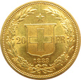 SZWAJCARIA - 20 franków 1883 B - piękne
