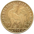 Francja  - 10 franków 1906 - KOGUT -  Paryż  