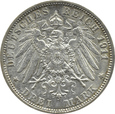 NIEMCY, WIRTEMBERGIA, 3 MARKI 1911 F - STUTTGART