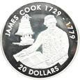 Liberia, 20 dolarów 2000, James Cook