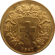 SZWAJCARIA - 20 franków 1947 B