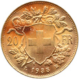 SZWAJCARIA - 20 franków 1935 LB 