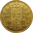 FRANCJA - 20 franków 1817 A - ciekawszy typ popiersia