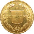 Szwajcaria - 20 franków 1896 B - piękne