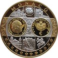 MONAKO - MEDAL SREBRNY 2002 platerowany złotem
