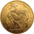 Francja - 20 franków 1908 - KOGUT -  Paryż 