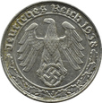 Niemcy, 50 PFENNIG 1938 J, Hamburg,  BARDZO RZADKIE 