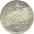 NIEMCY - BAYERN - OTTO 3 MARKI 1912 D, Monachium