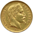 FRANCJA - NAPOLEON III -  20 franków 1864 A, Paryż
