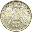 Niemcy, Wirtembergia, Wilhelm i Charlotte, 3 marki 1911 F, REWELACYJNA