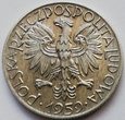 5 złotych Rybak 1959 PRL, PODWÓJNE SŁONECZKO pod ręką oraz plecy