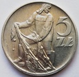 5 złotych Rybak 1959 PRL, PODWÓJNE SŁONECZKO pod ręką oraz plecy