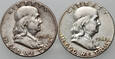 131. USA, zestaw 2 x 1/2 dolara 1962-1963, Benjamin Franklin