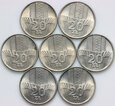 7. Polska, PRL, zestaw 7 x 20 złotych 1973-1974, Wieżowiec i Kłosy