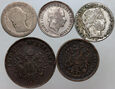 1. Austria, Lombardia-Wenecja, zestaw 5 monet 1822-1859