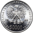 21. Polska, PRL, 50000 złotych 1988, Józef Piłsudski