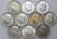 135. USA, zestaw 10 x 1/2 dolara 1966-1969, Kennedy Half Dollar