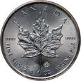 24. Kanada, Elżbieta II, 5 dolarów 2014, Liść Klonu, 1 Oz Ag999