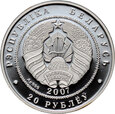18. Białoruś, 20 rubli 2007, Wilk, 1 Oz Ag999
