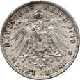 Niemcy, Wirtembergia, Wilhelm II, 3 marki 1910 F