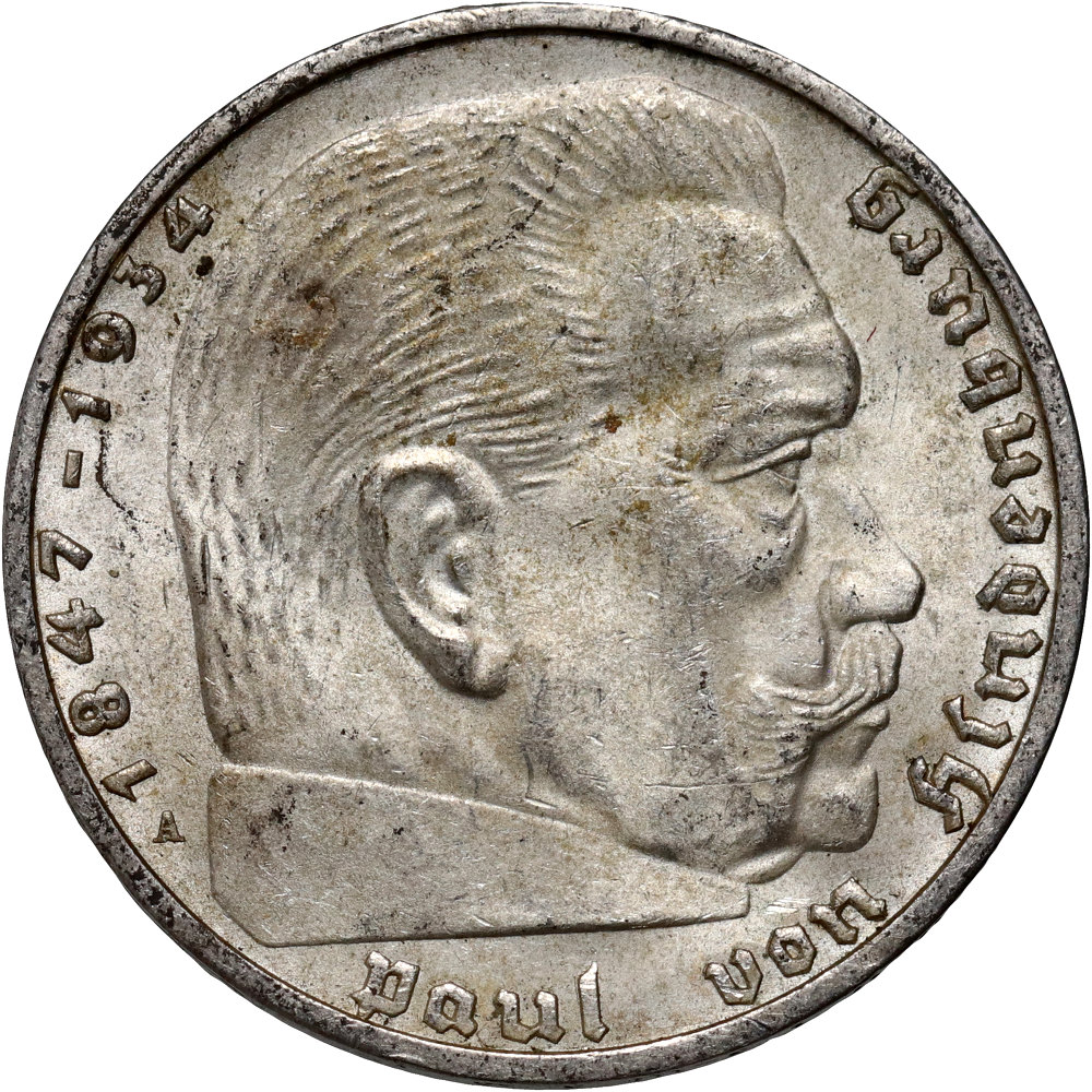 47. Niemcy, III Rzesza, 2 marki 1938 A, Paul von Hindenburg
