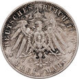 15. Niemcy, Bawaria, Ludwik III, 3 marki 1914 D