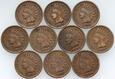 82. USA, zestaw 10 x cent 1898-1907, Indianin, Indian Head Cent