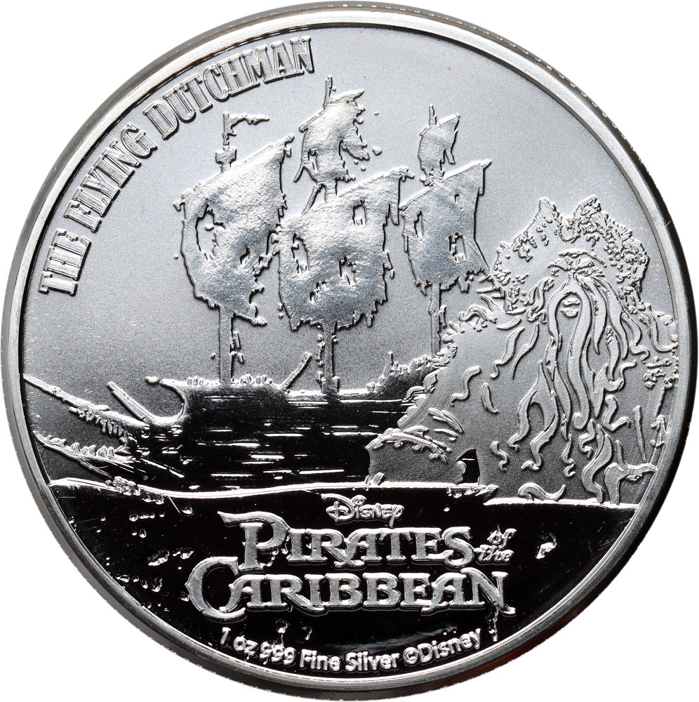 26. Niue, Elżbieta II, 2 dolary 2021, Piraci z Karaibów, 1 Oz Ag999