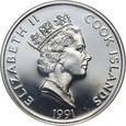 100. Wyspy Cooka, Elżbieta II, 50 dolarów 1991, Kapłan Majów
