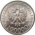 45. Polska, 100000 złotych 1990, Solidarność Typ A, 1 Oz Ag999