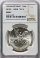 Meksyk, 1 onza 1991 Mo, Libertad, NGC MS67