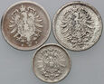 67. Niemcy, zestaw 3 monet z lat 1875-1877