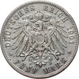 10. Niemcy, Bawaria, Otto, 5 marek 1906 D, rzadszy rocznik